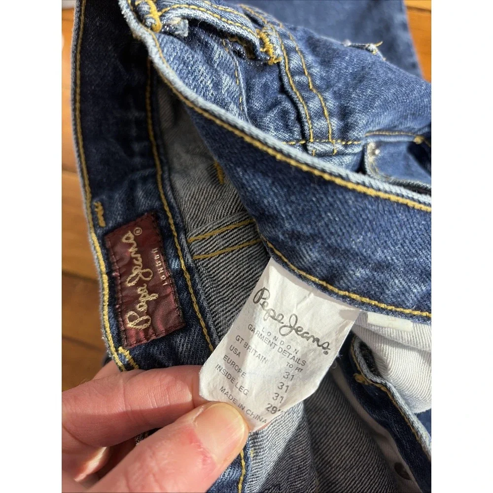 Pepe Jeans Original Pepe Betty Jeans Womens 31 Blue‎ High Rise Tapered Dark Wash